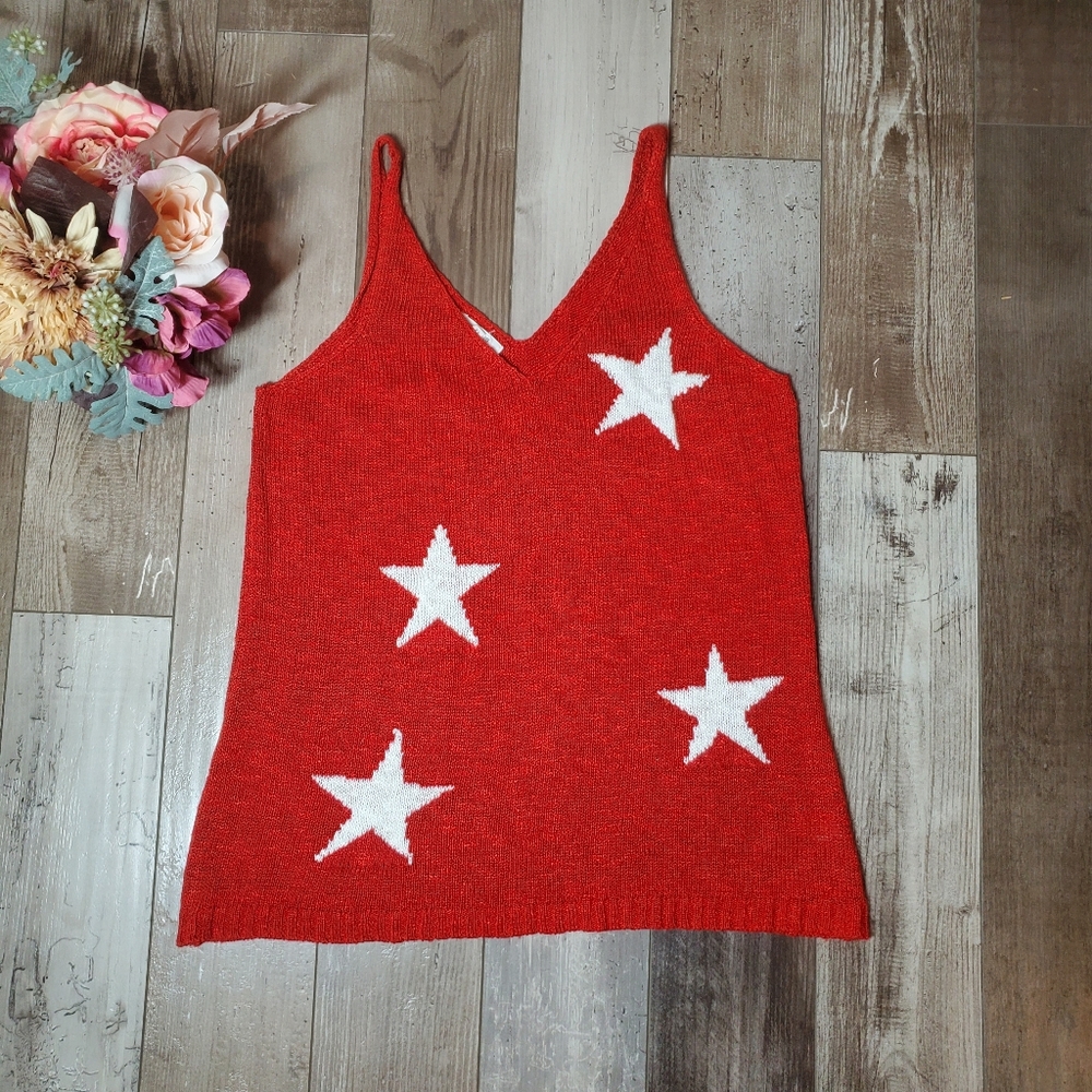 Maurices Red & White Star Sweater Tank Top Size Medium NWOT - Picture 12 of 16